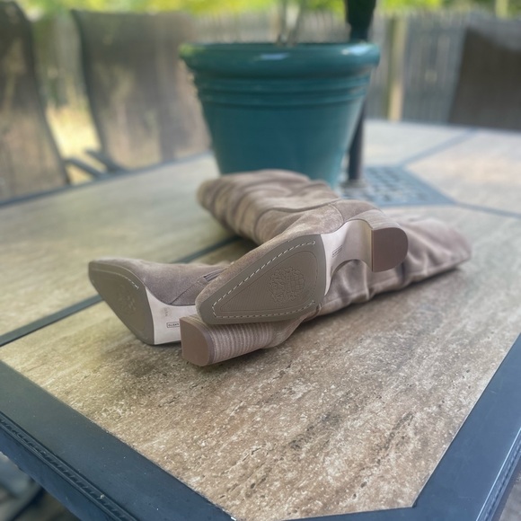 Women's slouch suede Boots - Taupe - Picture 5 of 7